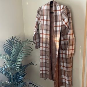 Plaid long cardigan